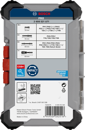 Σετ κατσαβιδιών Bosch PRO Impact 6 x 31 τεμάχια.
