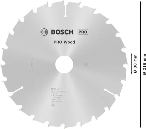 Λάμα κυκλικού πριονιού Bosch PRO Wood 216 mm T24.