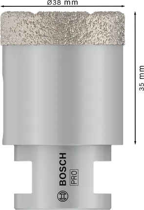 Κεραμικός ξηρός κόφτης πυρήνα Bosch PRO 38 mm για τρύπημα πλακιδίων.