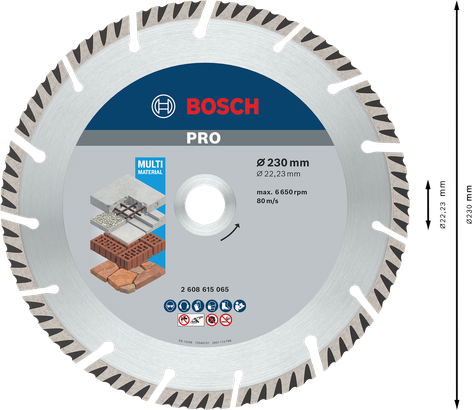 Δίσκος διαμαντιού πολλαπλών υλικών Bosch PRO, 230 mm.