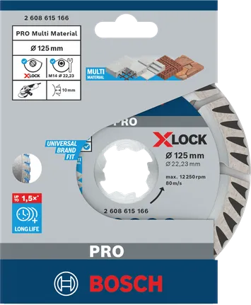 Δίσκος διαμαντιού πολλαπλών υλικών Bosch PRO 125 mm X-Lock.