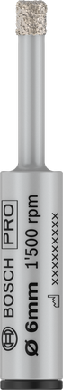 Κεραμικό τρυπάνι ξηρού τύπου Bosch PRO 6mm για ακριβές τρύπημα πλακιδίων.