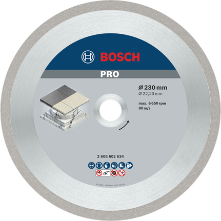 Κεραμικός δίσκος διαμαντιών Bosch PRO για κοπή πλακιδίων, 230 mm.
