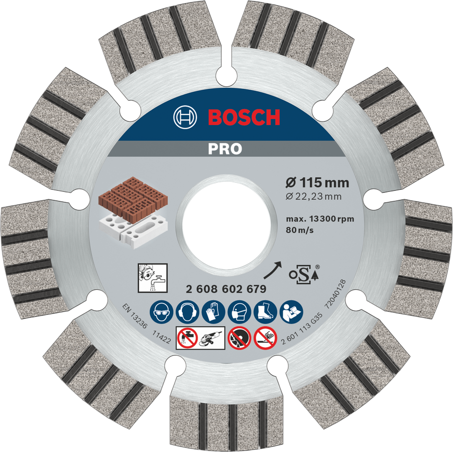 Δίσκος διαμαντιού Bosch PRO Abrasive Diamond Disc 115 mm για κοπή.