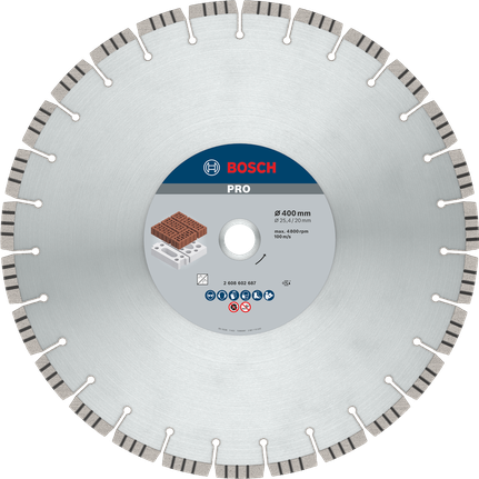 Δίσκος λείανσης με διαμάντι Bosch PRO 400 mm για κοπή τοιχοποιίας.