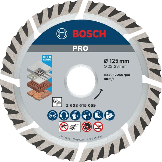 Διαμαντόδισκος πολλαπλών υλικών Bosch PRO 125 mm για κοπή.