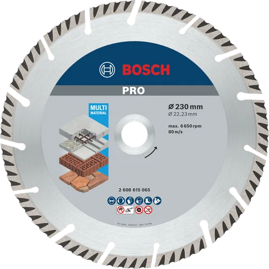 Δίσκος διαμαντιού πολλαπλών υλικών Bosch PRO, 230 mm για κοπή.
