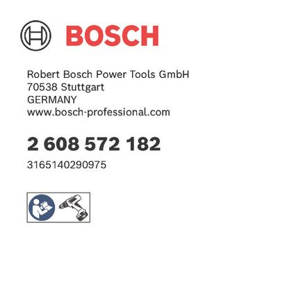 Bosch logo, Postal address, Electronic address, Safety icons