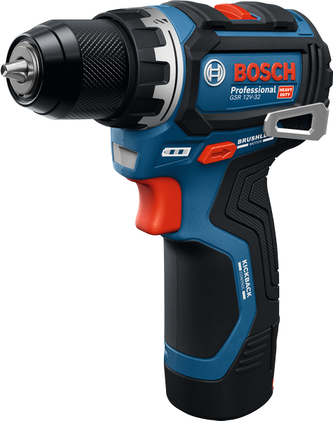 Ασύρματο δραπανοκατσάβιδο Bosch GSR 12V-32 με κινητήρα χωρίς ψήκτρες.