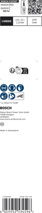 Λάμα πριονιού Bosch EXPERT Thick Tough Metal S1155CHC 225 mm, συσκευασία 3 τεμαχίων.