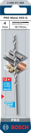 Τρυπάνι Bosch 4 mm PRO Metal HSS-G 78×119 mm.