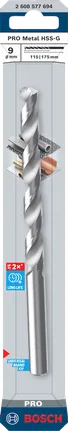 Τρυπάνι Bosch PRO Metal HSS-G 9×115×175 mm.