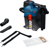 Ασύρματη ηλεκτρική σκούπα υγρής και ξηρής χρήσης Bosch GAS18V-6LS με αξεσουάρ.