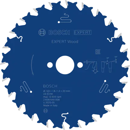 Λάμα κυκλικού πριονιού Bosch EXPERT Wood 140 mm T24.