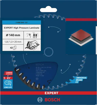 Λάμα κυκλικού πριονιού υψηλής πίεσης Bosch EXPERT για laminate 140 mm.