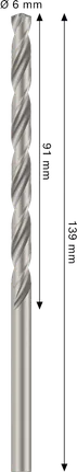 Τρυπάνι Bosch PRO Metal HSS-G 6 mm με σπείρωμα.