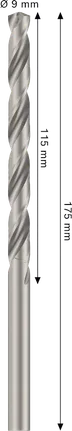 Bosch PRO Metal HSS-G Ελικοειδές τρυπάνι 9x115x175 mm.