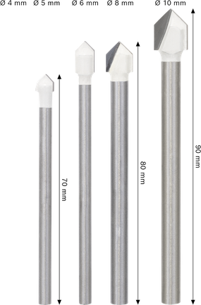 Σετ τρυπανιών πλακιδίων Bosch PRO Diamond, διάφορα μεγέθη.