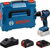 Σετ ασύρματου τρυπανιού Bosch GSB 18V-52 με θήκη και μπαταρίες.