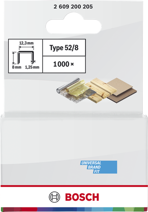 Συνδετήρες σύρματος Bosch Type 52/8 8mm, συσκευασία των 1000.