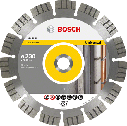 Δίσκος κοπής με διαμάντι Bosch Universal για σκυρόδεμα 230 mm.