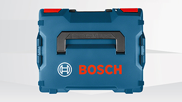 Μπλε βαλίτσα εργαλείων Bosch Professional με μαύρη λαβή.