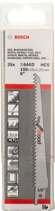 Bosch S644D listovi ubodne pile za drvo, pakiranje od 6 inča.