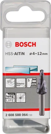 Bosch HSS-AlTiN stepenasto svrdlo 4–12 mm.