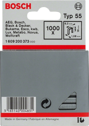 Bosch uska krunska spajalica tip 55, duljine 19 mm.