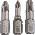 Bosch set od 3 ekstra tvrda bita za odvijač PZ1 PZ2 PZ3.