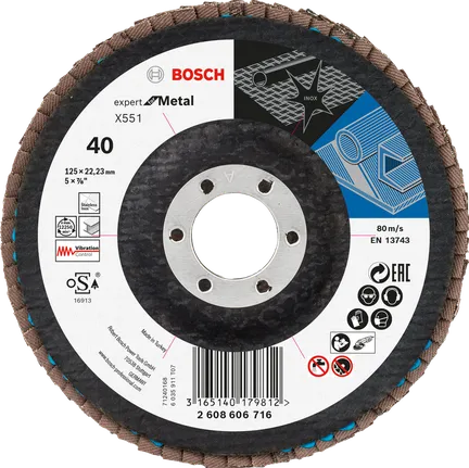 Bosch lamelni disk X551 Expert za metal, granulacija 125 mm, 40.