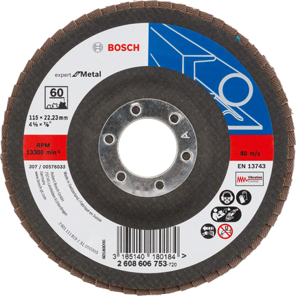 Bosch lamelni disk X551 Expert za metal, granulacija 115 mm, 60.