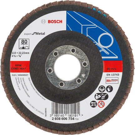 Bosch lamelni disk X551 Expert za metal, granulacija 80, 115 mm.