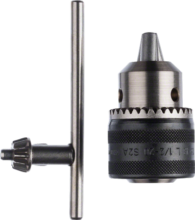 Bosch stezna glava s ključem 1,5–13 mm s rezervnim ključem.