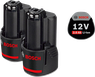 Bosch set litij-ionskih baterija 12 V 2,0 Ah za bežične alate.