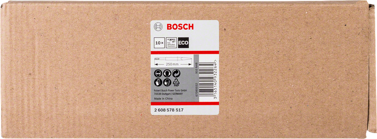 Bosch 250 mm eko ​​listovi pile, pakiranje od 10 komada u kartonskoj kutiji.