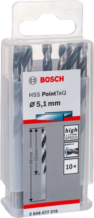 Bosch HSS PointTeQ set svrdala od 5,1 mm.