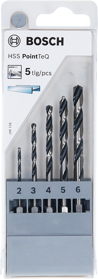 Bosch 5-dijelni set HSS PointTeQ šesterokutnih svrdala 2-6 mm.