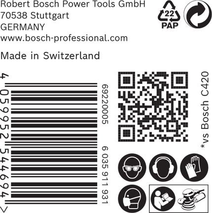 Bosch EXPERT C470 naljepnica za brusni papir s više rupa.