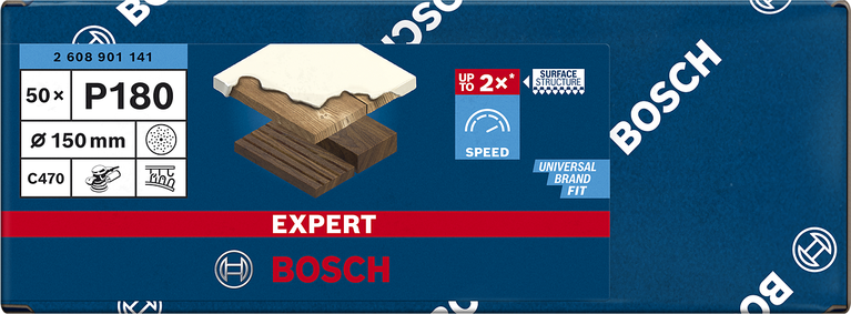 Bosch EXPERT C470 brusni papir s više rupica, 150 mm, P180.