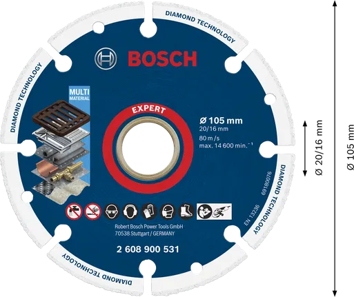 Bosch EXPERT dijamantna rezna ploča za metal 105 mm.