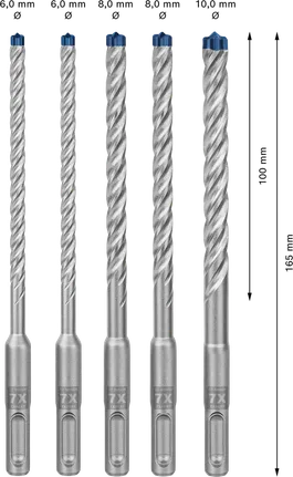 Bosch EXPERT SDS plus-7X set svrdala za udarna čekića, 5 dijelova.