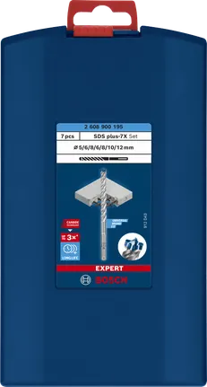 Bosch SDS plus-7X set od 7 svrdla za udarno čekić 5/6/6/8/8/10/12 mm.