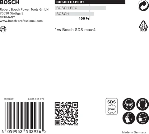 Pakiranje Bosch EXPERT SDS max-8X udarnih svrdla.