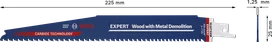 Bosch EXPERT list pile za rušenje drveta s metalom, karbidni zubi.