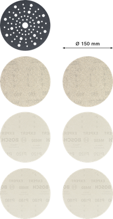 Bosch EXPERT M480 set brusnih diskova od 7 dijelova, 150 mm.