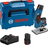 Bosch GKF 12V-8 bežična glodalica za dlan s kutijom i punjačem.