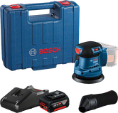 Bosch GEX 185-LI komplet brusilice s ekscentričnim orbitalom i tanjurom od 125 mm.
