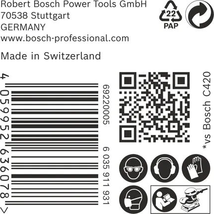 Bosch EXPERT C470 brusni papir 115 × 107 mm G120 50 komada.