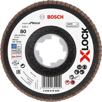 Bosch X-LOCK lamelni disk X551 za metal, granulacije 80.